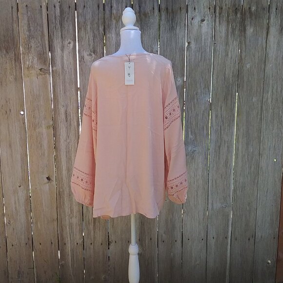 Starling Reine Top Women's Small Peach Lace Boho Bohemian Oversized Coastal - Picture 3 of 6